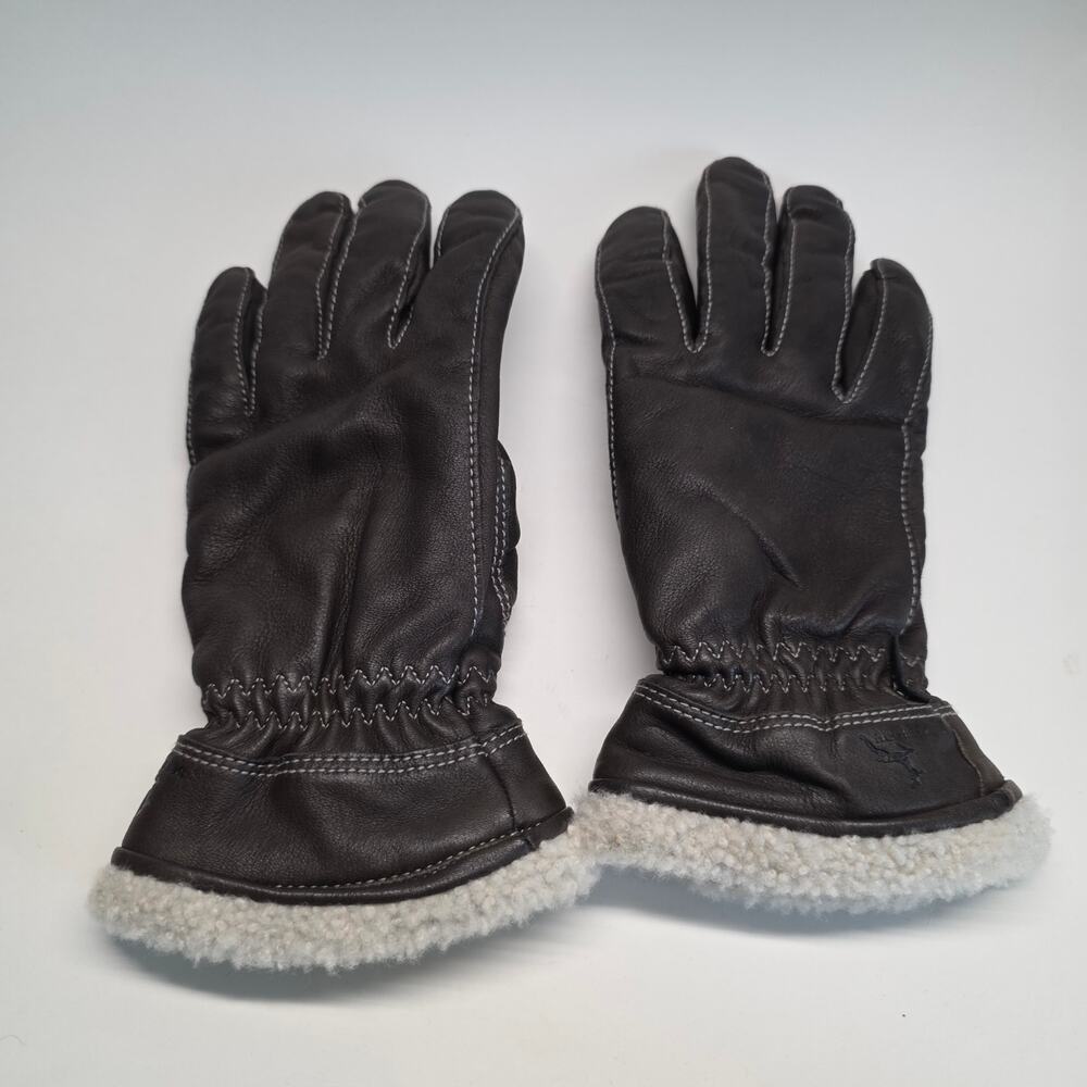 Hestra Deerskin Primaloft Winter Gloves Brown Leather Size 8 Unisex